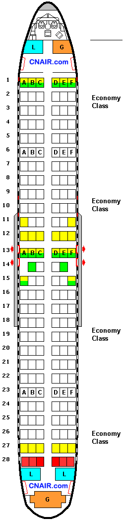加拿大西捷航空公司W(wǎng)estJet波音Boeing737-800座位圖