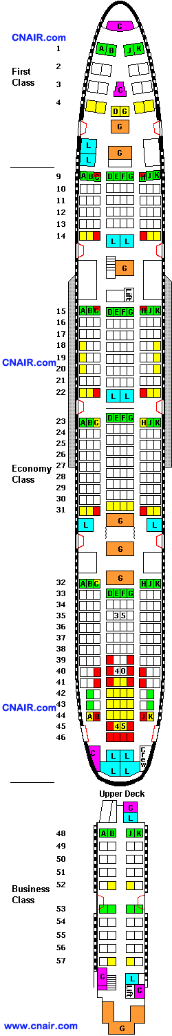 中國國際航空公司波音Boeing 747-400 (International)機型