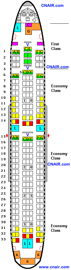 中國(guó)國(guó)際航空公司波音Boeing 767-200 (Two class)機(jī)型