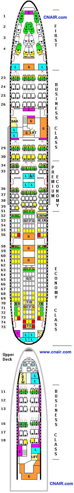 澳洲航空公司波音747-400 (14, 66, 40, 187) 機型