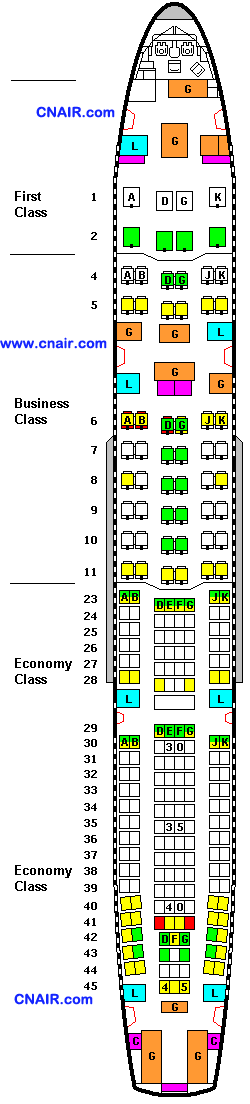 瑞士國際航空公司空中客車A340-300 (Three class)  機(jī)型