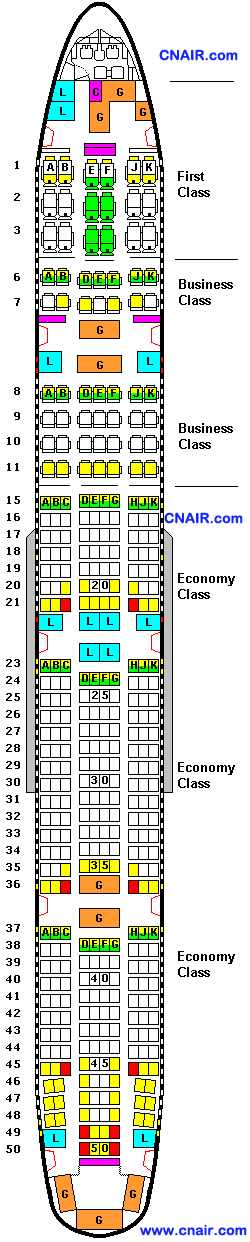 阿聯(lián)酋航空公司波音777-300 (Three class)機(jī)型