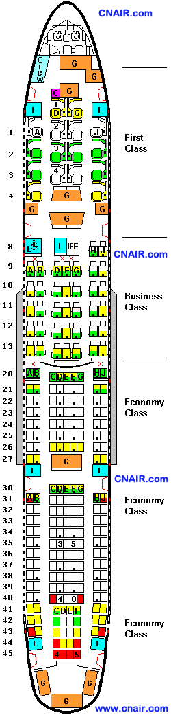 美國航空公司波音Boeing 777-200 (New Biz)機(jī)型