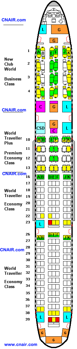 英航航空公司波音Boeing 767 (New Club World)機型
