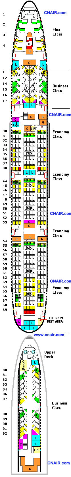 國(guó)泰航空公司波音Boeing 747-400 (New long haul seats)機(jī)型 