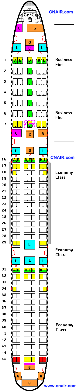 美國大陸航空公司波音767-400 (International) 機(jī)型