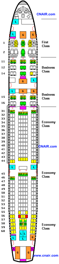 中國國際航空公司空中客車A340-300 (Three class)機(jī)型